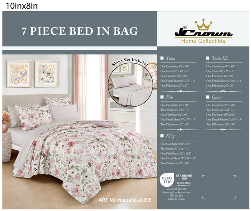 Blush Floral 7-Piece Comforter Set detail 6