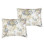 Matching pillow shams from the Multi-Color Watercolor Floral & Tan Twig Pattern 7-Piece Bedding Set