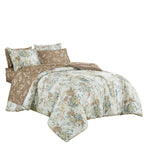 Alternate view of the Multi-Color Watercolor Floral & Tan Twig Pattern 7-Piece Bedding Set