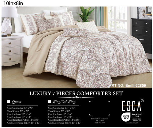 Beige Paisley 7-Piece Comforter Set - alternate product view 2