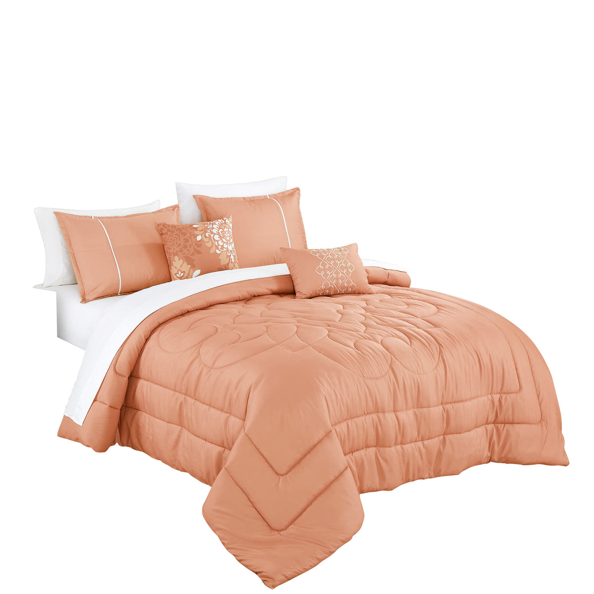 Coral Quilted 9-Piece Comforter & Sheet Set - alternate product view 6