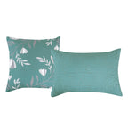 Mint Floral Quilted 9-Piece Comforter & Sheet Set - decorative pillow detail