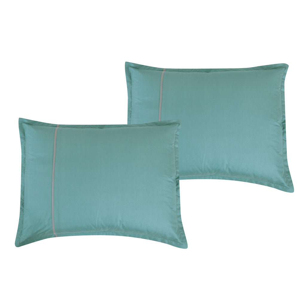 Mint Floral Quilted 9-Piece Comforter & Sheet Set - pillow sham detail
