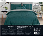 Teal Scroll Quilted 9-Piece Comforter & Sheet Set - alternate product view 2