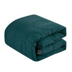 Teal Scroll Quilted 9-Piece Comforter & Sheet Set - comforter detail