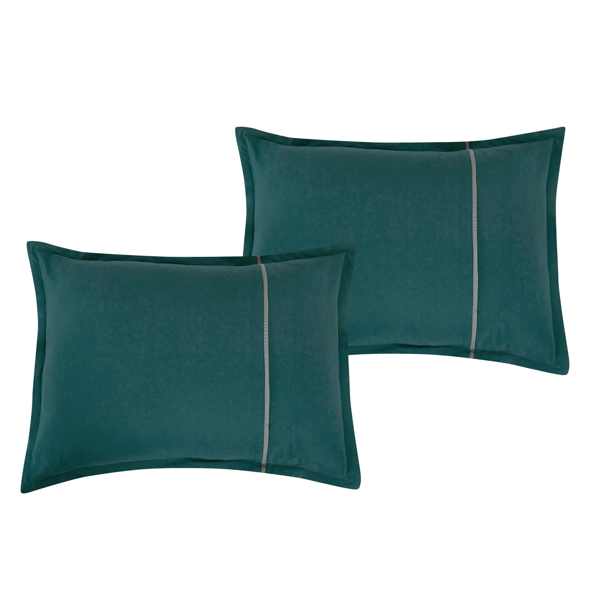 Teal Scroll Quilted 9-Piece Comforter & Sheet Set - pillow sham detail