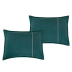 Teal Scroll Quilted 9-Piece Comforter & Sheet Set - pillow sham detail