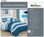 Blue Color Block 6-Piece Comforter Set detail 6