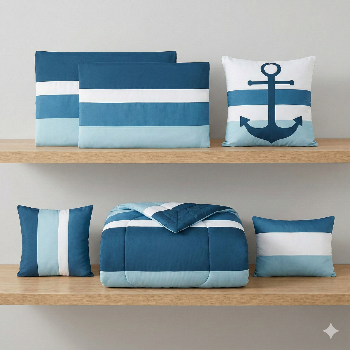 Blue Color Block 6-Piece Comforter Set detail 7