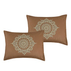 Taupe Embroidered 7-Piece Comforter Set - pillow sham detail