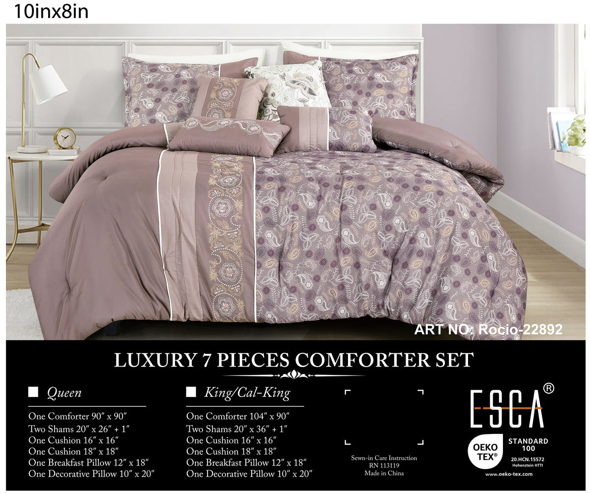 Mauve Paisley 7-Piece Comforter Set - alternate product view 2