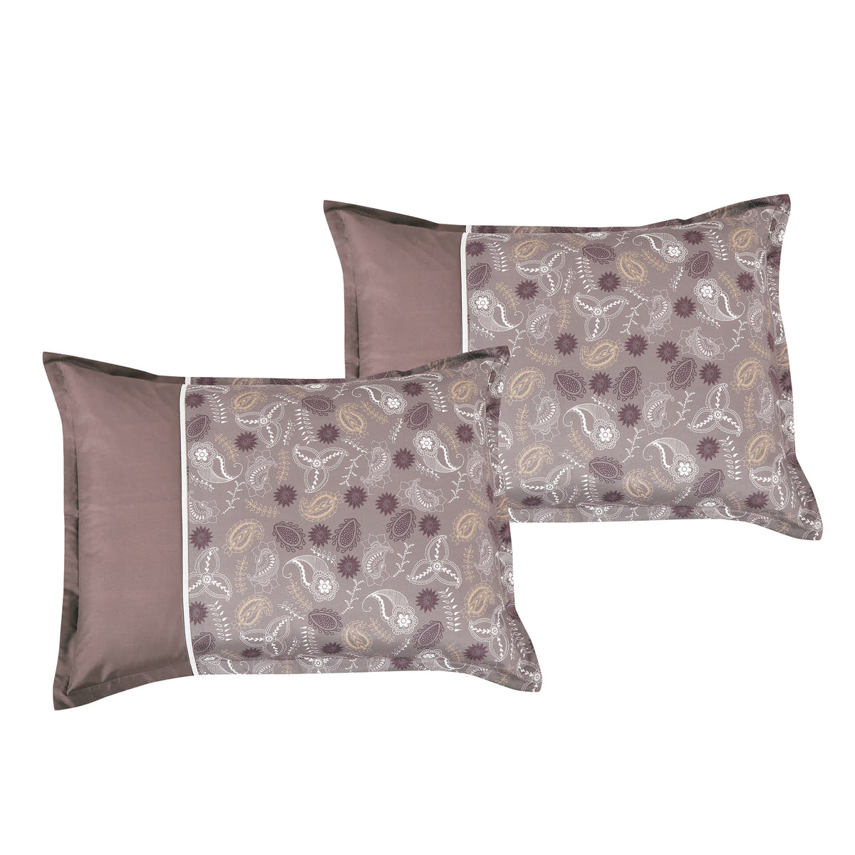 Mauve Paisley 7-Piece Comforter Set - pillow sham detail