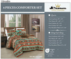 Teal Southwestern 6-Piece Comforter Set detail 6