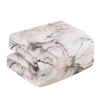 Comforter detail from the Blush and Grey Abstract Marbled 7-Piece Complete Bedding Ensemble