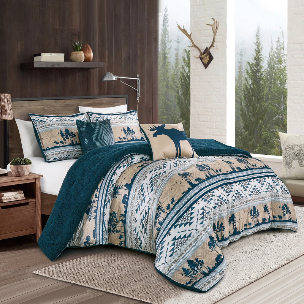 Navy Southwestern 5-Piece Comforter Set detail 4