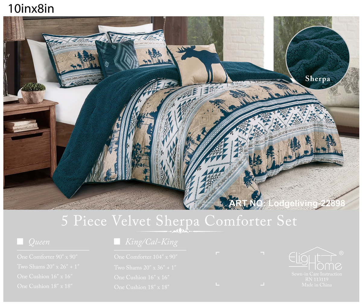 Navy Southwestern 5-Piece Comforter Set detail 6