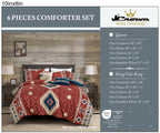 Red Southwestern 6-Piece Comforter Set detail 6