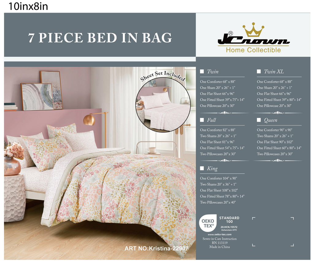 Pastel Floral 7-Piece Comforter Set detail 6