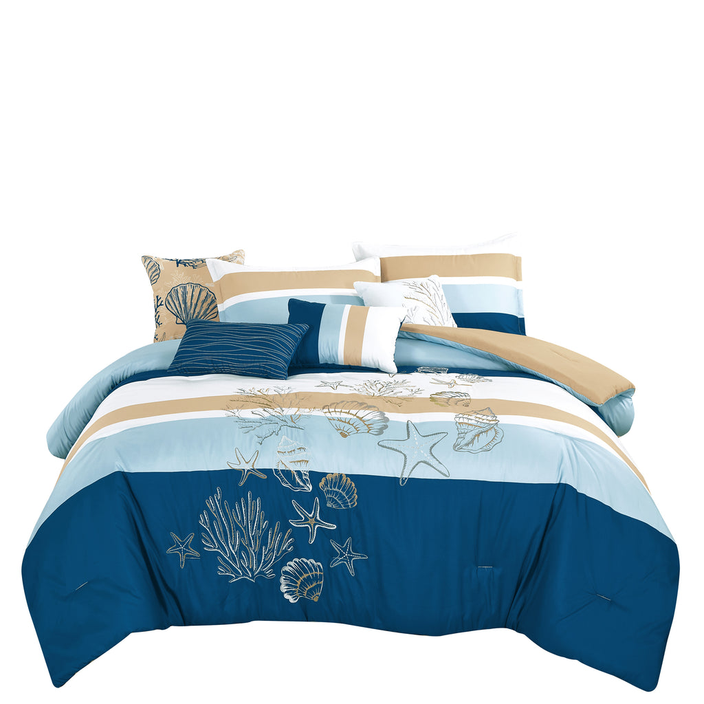 Blue Coastal 7-Piece Comforter Set - alternate product view 3
