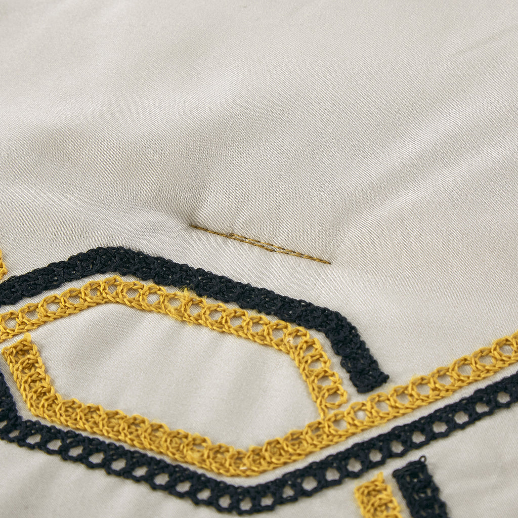 Yellow and Black Geometric Embroidered 9-Piece Comforter & Sheet Set - alternate product view 5