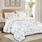 Grey Floral 7-Piece Comforter Set detail 7