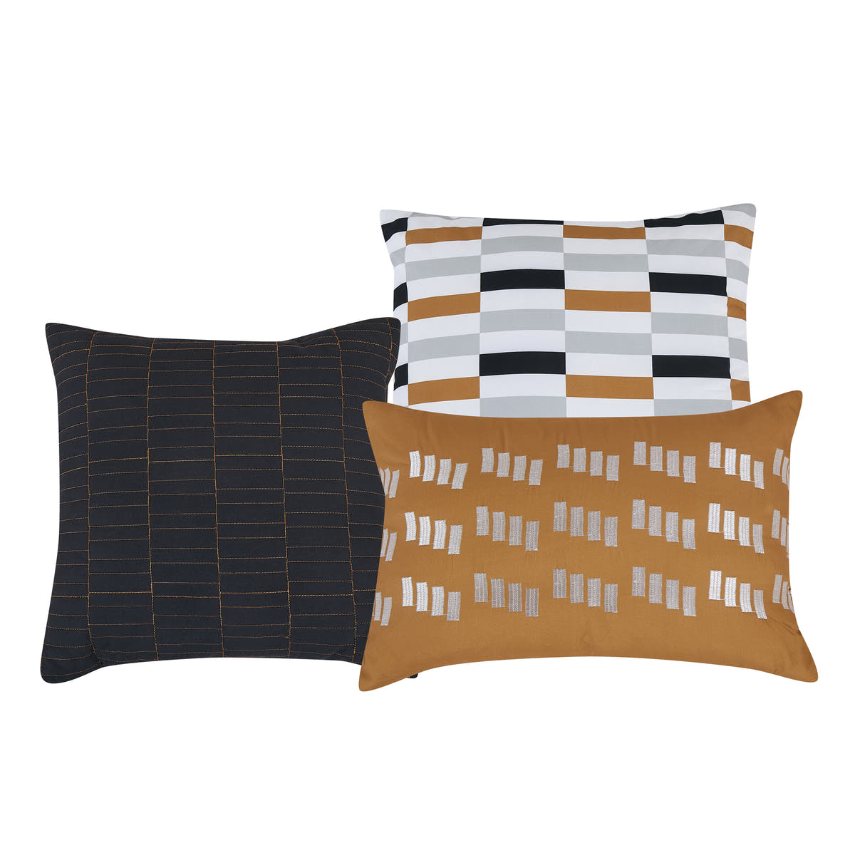 Decorative pillows from the Bold Geometric Stripe 6-Piece Bedding Set with Decorative Pillows