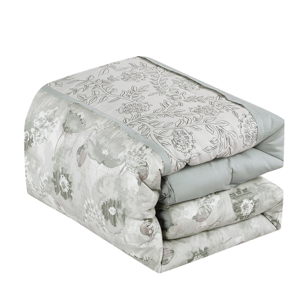 Seafoam Floral 7-Piece Comforter Set - comforter detail