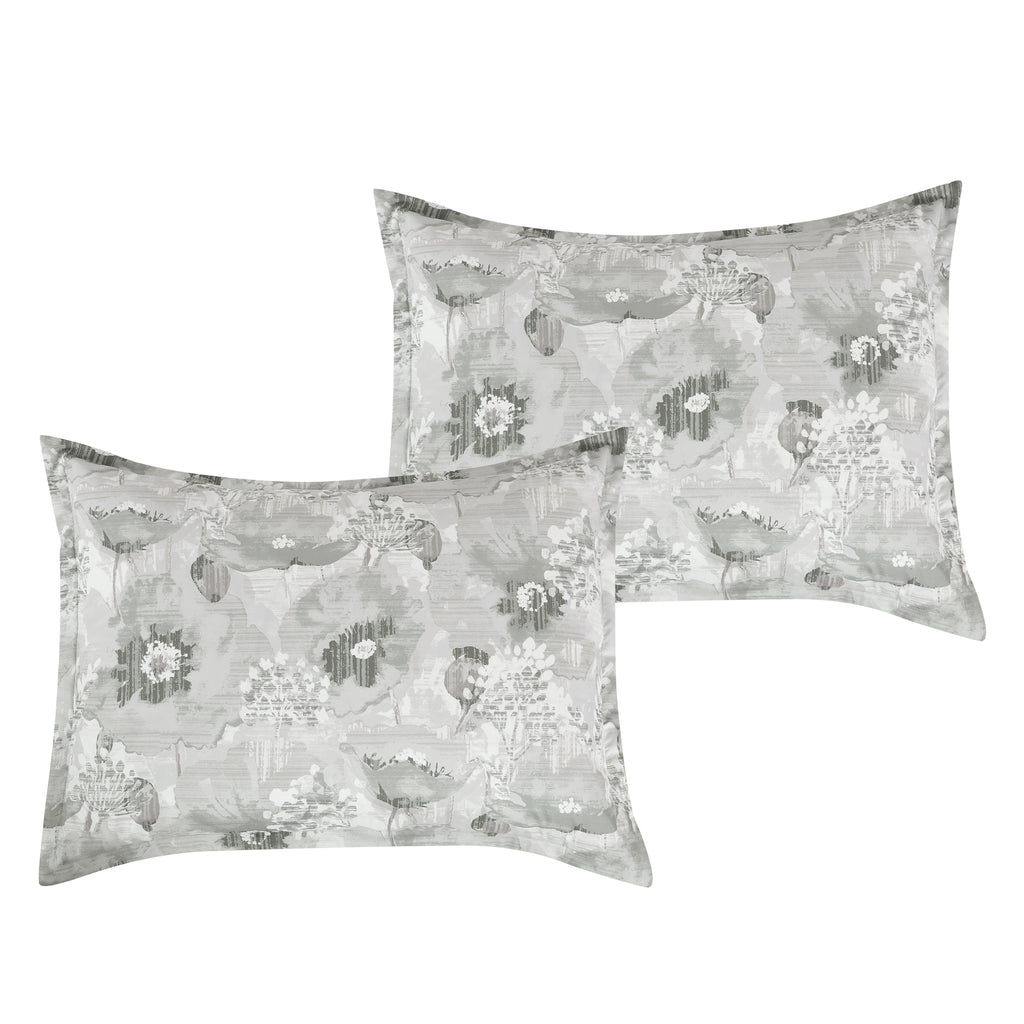 Seafoam Floral 7-Piece Comforter Set - pillow sham detail