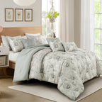 Seafoam Floral 7-Piece Comforter Set - styled bedding set