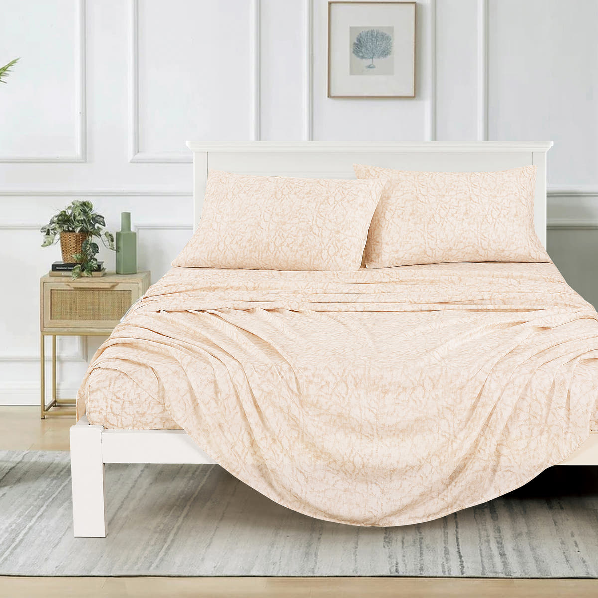 Beige Floral 7-Piece Comforter Set detail 3