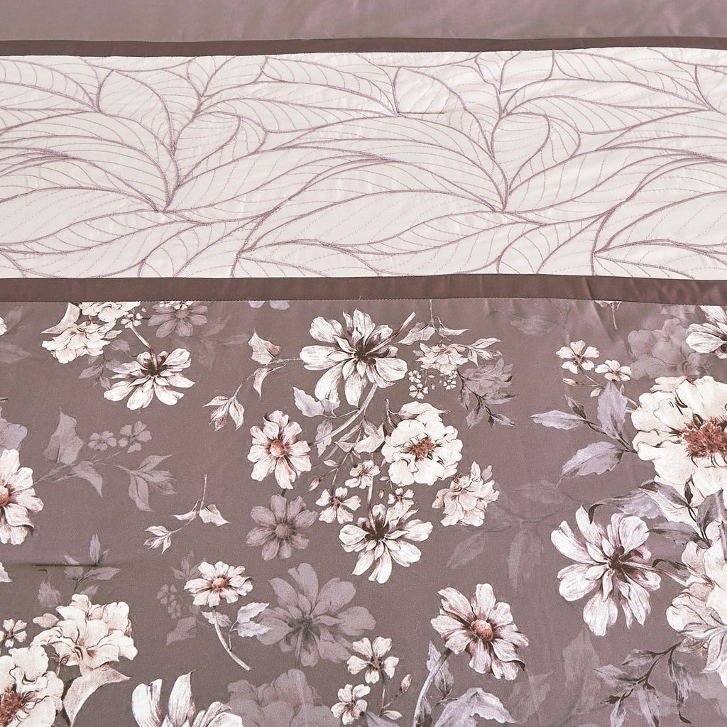 Mauve Floral 7-Piece Comforter Set - alternate product view 4