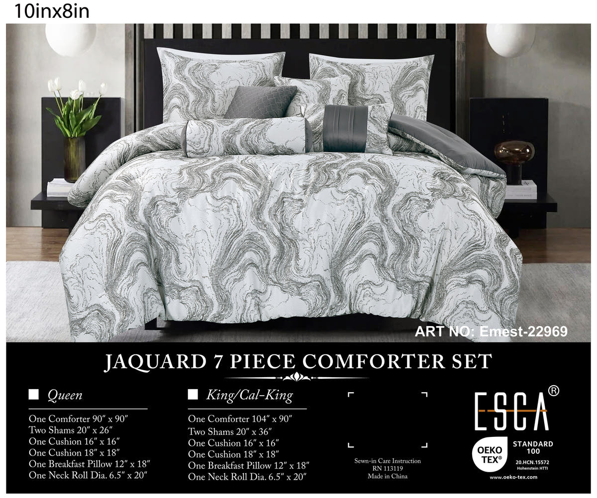 Silver Jacquard 7-Piece Comforter Set - alternate product view 2