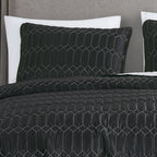 Black Quilted 3-Piece Bedspread Set - alternate product view 3