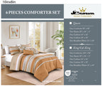 Tan Stripe 6-Piece Comforter Set detail 6