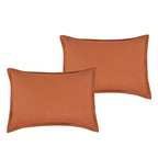 Matching pillow shams from the Two-Tone Terracotta 7-Piece Complete Bedding Set with Brown Sheets