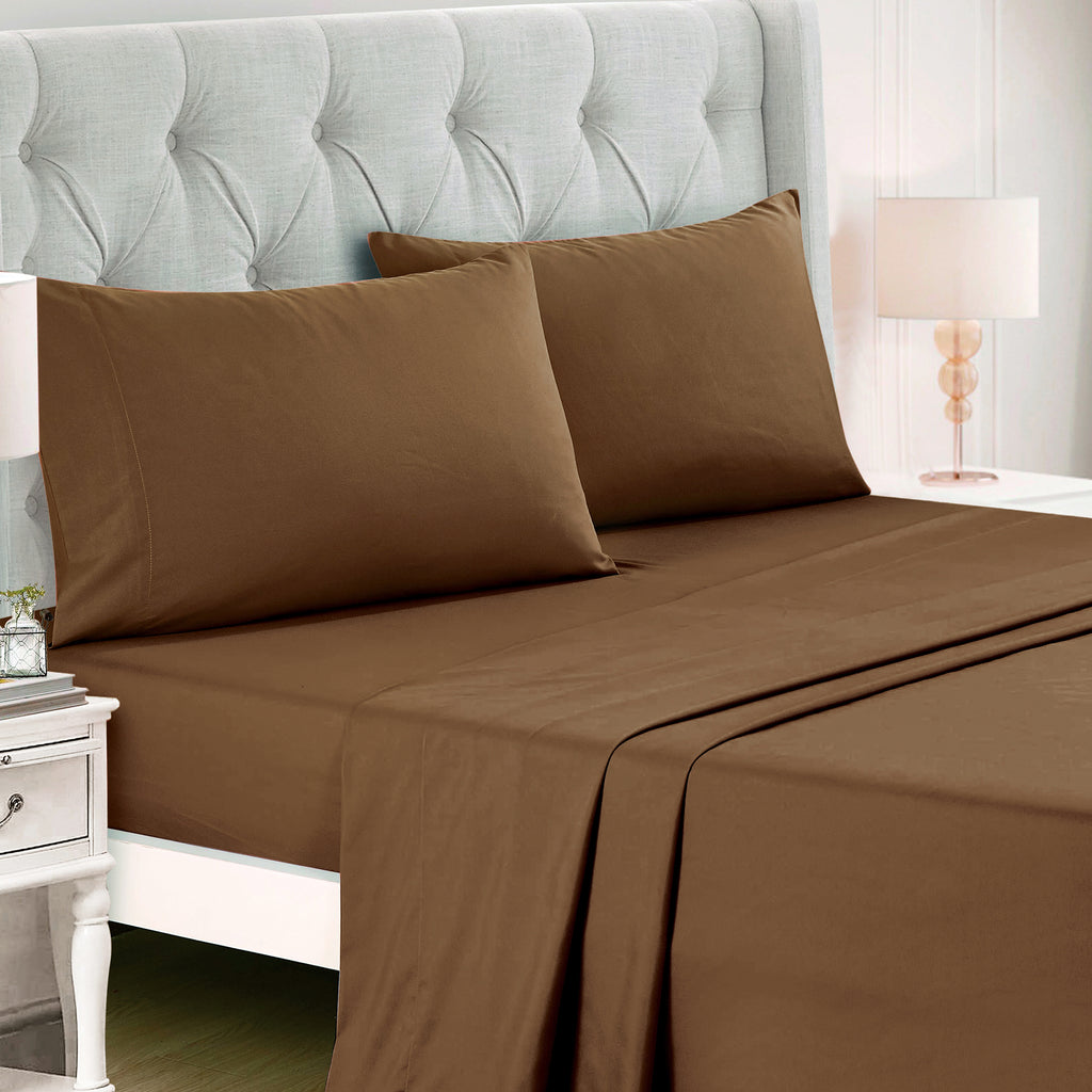 Alternate view of the 7-Piece Espresso Brown Comforter Set with Contrasting Sheets