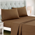 Alternate view of the 7-Piece Espresso Brown Comforter Set with Contrasting Sheets