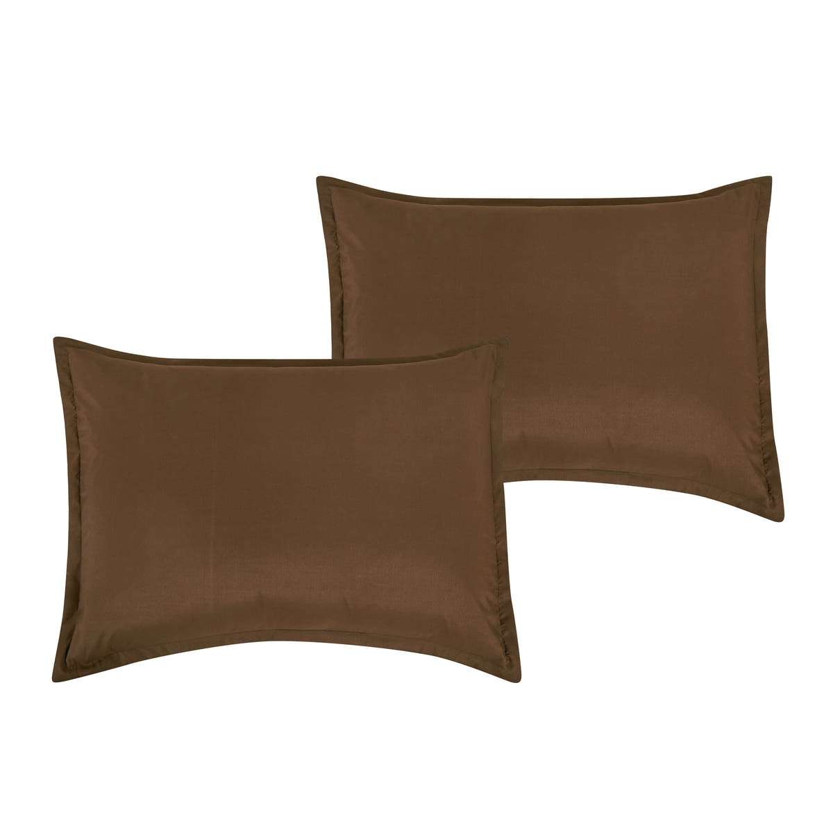 Matching pillow shams from the 7-Piece Espresso Brown Comforter Set with Contrasting Sheets