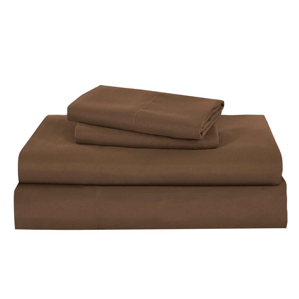 Sheet detail from the Two-Tone Deep Red and Brown 7-Piece Complete Bedding Ensemble