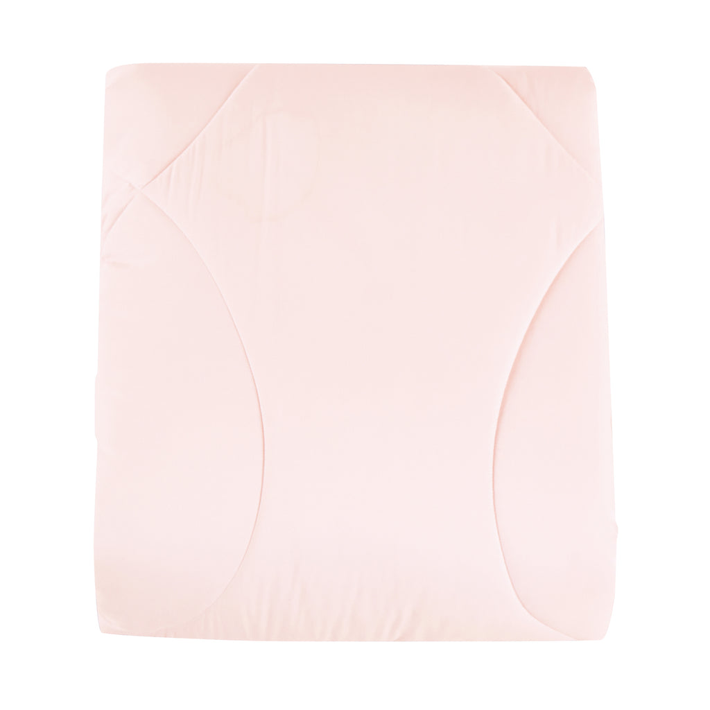 Comforter detail from the Modern Quilted Blush Pink 7-Piece Comforter Set