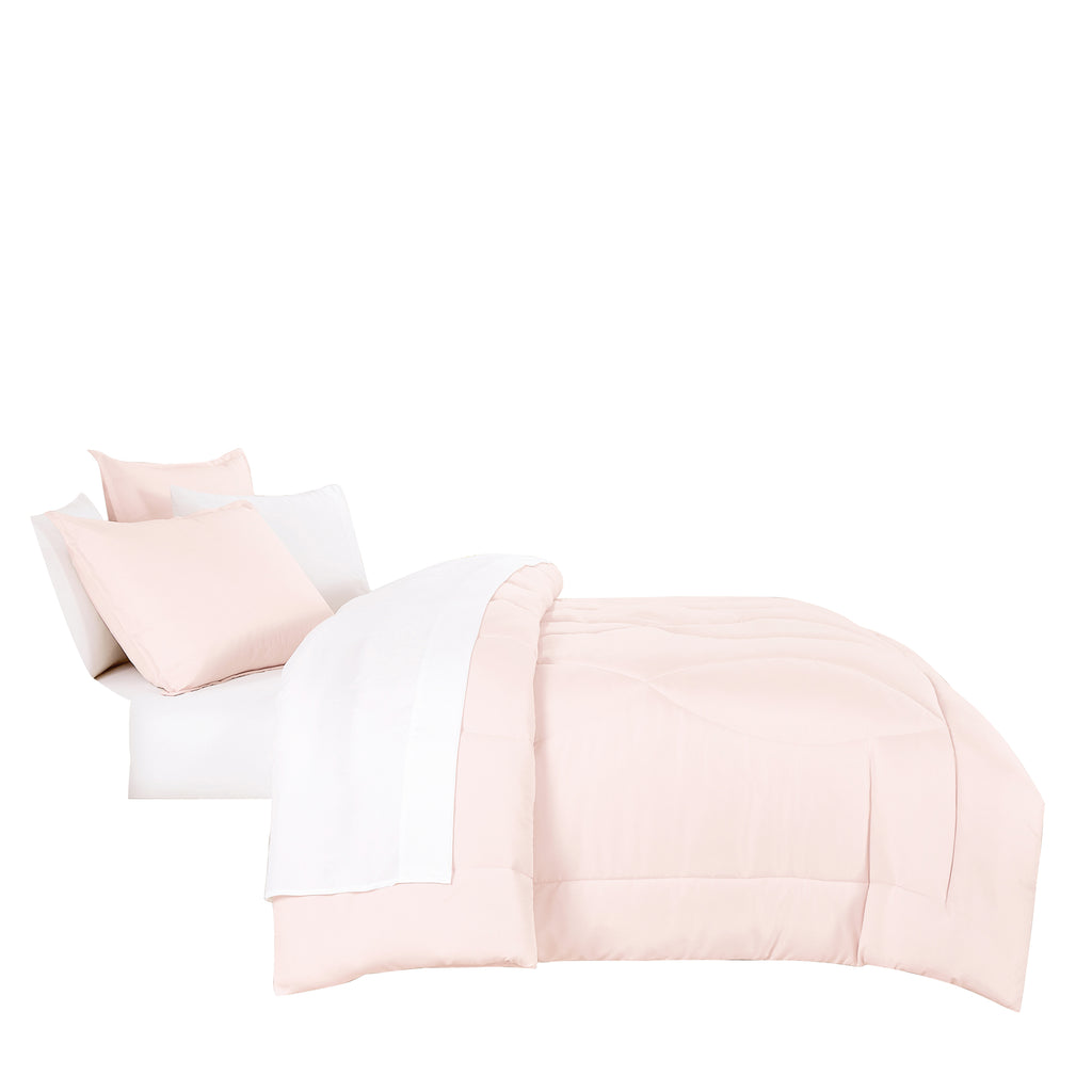 Alternate view of the Modern Quilted Blush Pink 7-Piece Comforter Set
