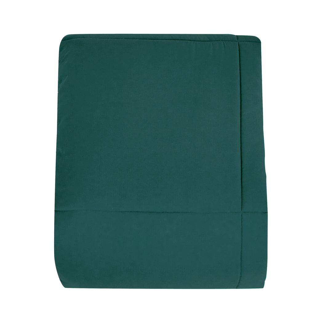 Comforter detail from the Reversible-Look Dark Green and Black 7-Piece Comforter and Sheet Set