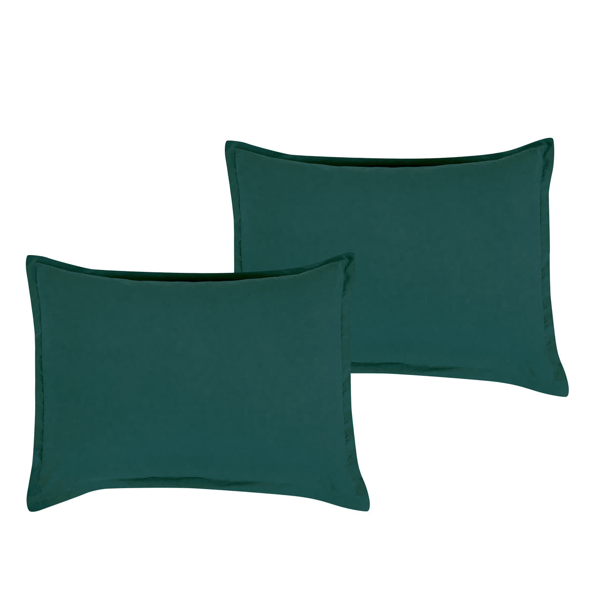 Matching pillow shams from the Reversible-Look Dark Green and Black 7-Piece Comforter and Sheet Set