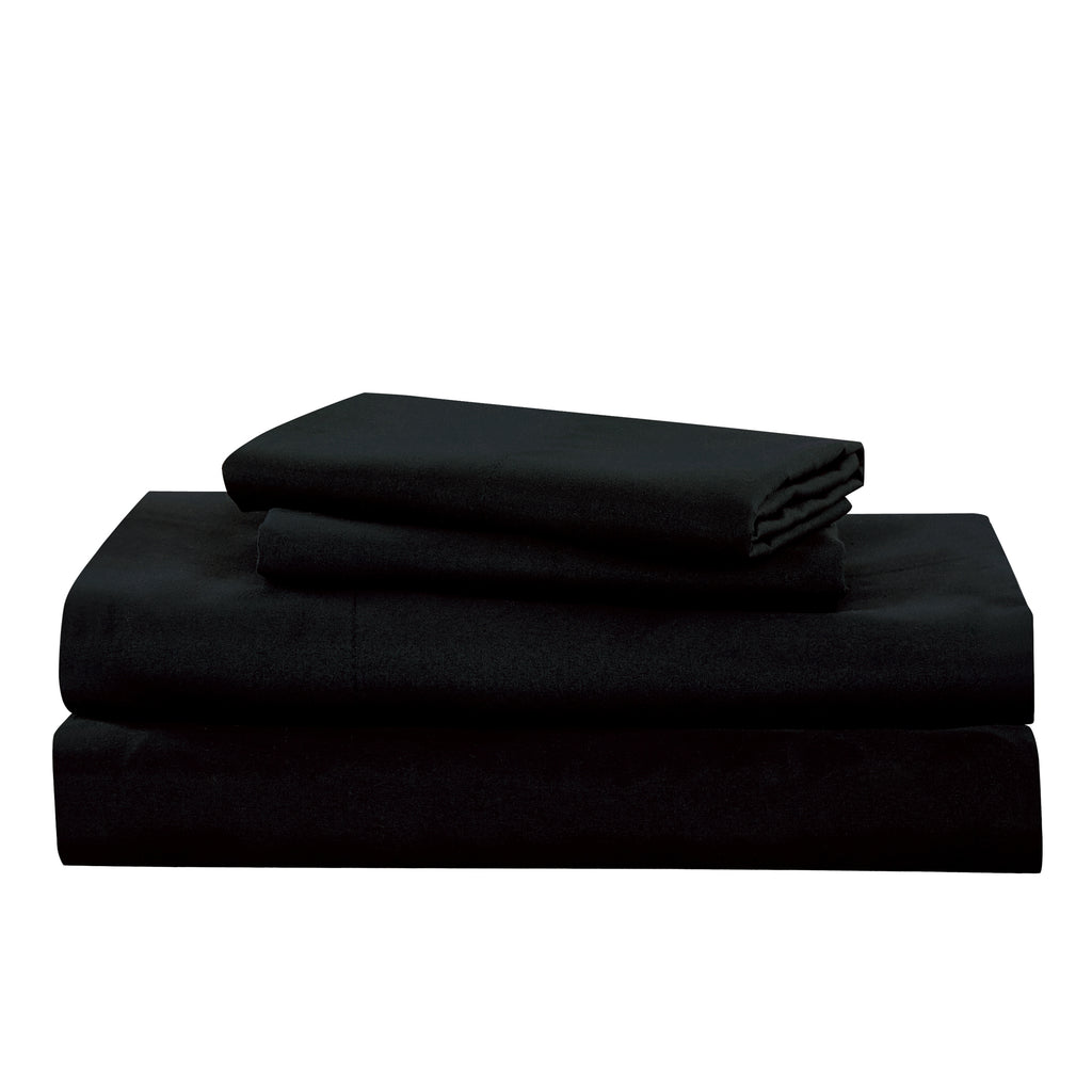 Sheet detail from the Reversible-Look Dark Green and Black 7-Piece Comforter and Sheet Set
