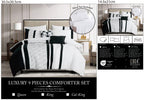Black and White Geometric Embroidered 9-Piece Comforter & Sheet Set - alternate product view 8