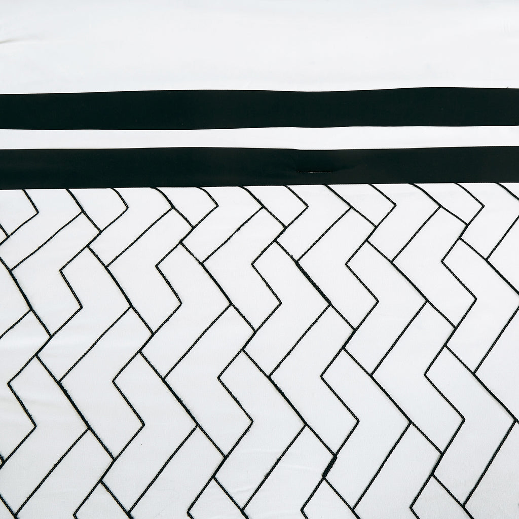 Black and White Geometric Embroidered 9-Piece Comforter & Sheet Set - alternate product view 7