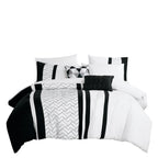 Black and White Geometric Embroidered 9-Piece Comforter & Sheet Set - alternate product view 3