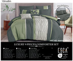 Sage Green Geometric Embroidered 9-Piece Comforter & Sheet Set - alternate product view 2