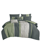 Sage Green Geometric Embroidered 9-Piece Comforter & Sheet Set - alternate product view 3