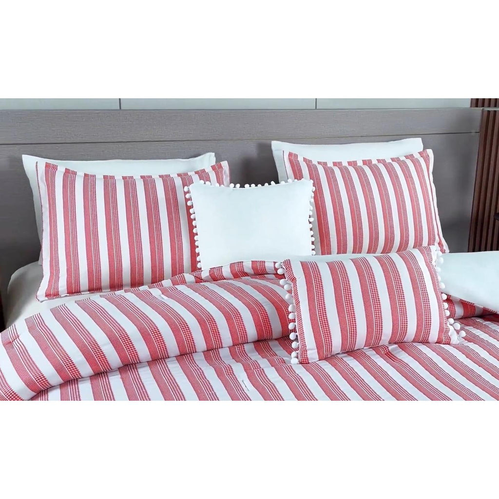 Pink Stripe 5-Piece Comforter Set detail 7